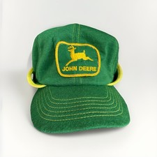 Vintage John Deere Swingster Farmer Green Work Hat With Ear Flaps  Patch