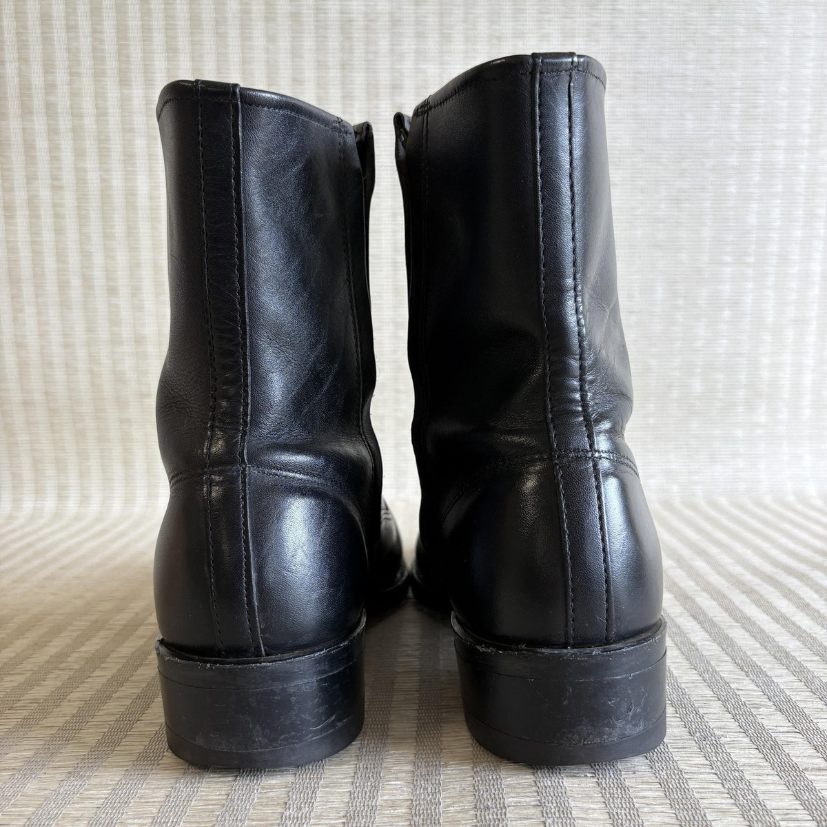 Vintage Iron Age Biker Boots Mens Size 10 EEE Black Leather 