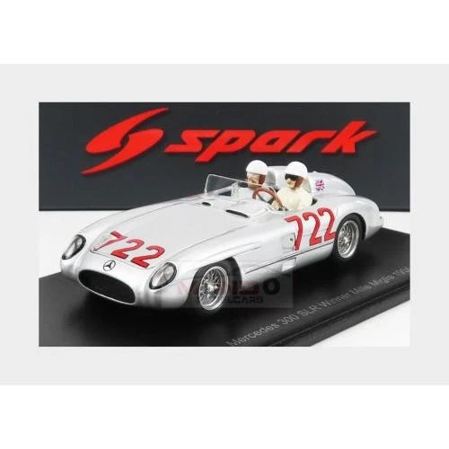 1:43 SPARK Mercedes Benz 300 Slr Spider #722 ganador Mille Miglia 1955 musgo S5859 Foto 2 de 2