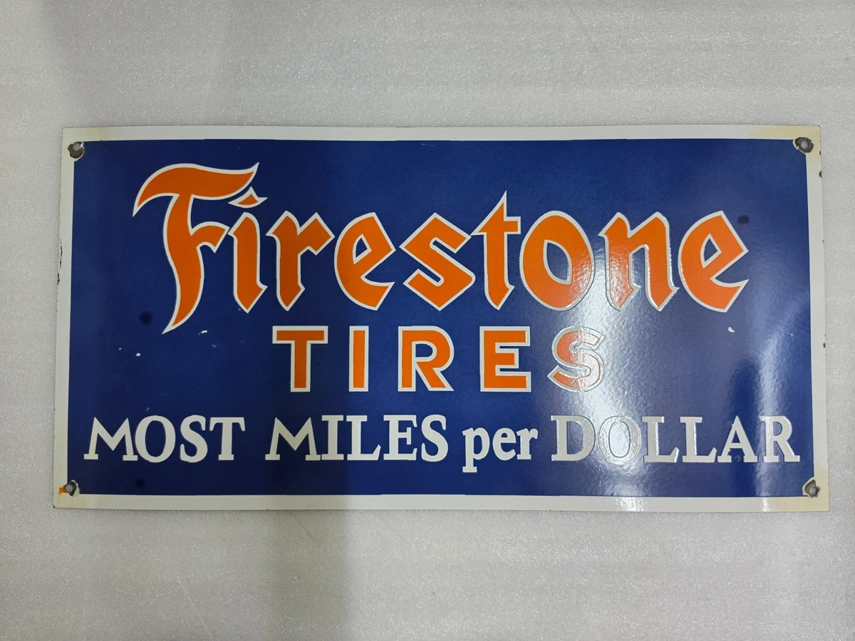 最終価格！　Firestone　木製看板 25+ Firestone Sign In Original Advertising Signs (1930-1969) for