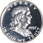 1957-P Franklin Half Dollar Proof NGC PF67 Blazing White Gem STOCK
