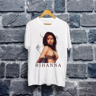 New Popular Rihanna Singer Cotton Short Sleeve Unisex T Shirt Full Size S-5XL