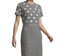New Marc by Marc Jacobs Black And White Striped Sequin Dot Sheath Dress Size XS