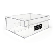 3-Compartment Clear Acrylic Organizer with Lid 6.7 L x 8.6 W x 3.4 H , Multi-Se