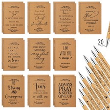 40 Christian Gift Journals & Pens Set - Bible Verse Notepads for Church & School