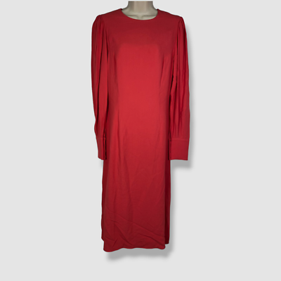 andrew gn red dress Andrew Gn Crystal And Faux Pearl-Embellished Crepe Midi Dress In Red - 50% Off