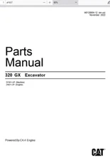 CAT Caterpillar 320 GX Excavator SYW1-Up Parts Catalog Manual PDF USB