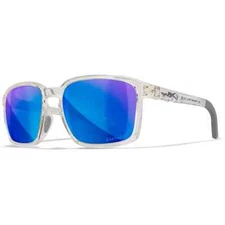 Wiley X Alfa ANSI Z87 Captivate Polarized Safety Sunglasses Blue Mirror Lenses