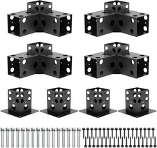 4 Pack Pergola Brackets Kit 3-Way Corner Bracket/Gazebo Kit Post Base