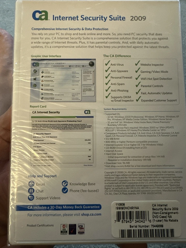 CA Internet Security Suite 2009 Computer Associates- Comprehensive Security/Data - Image 3 of 4