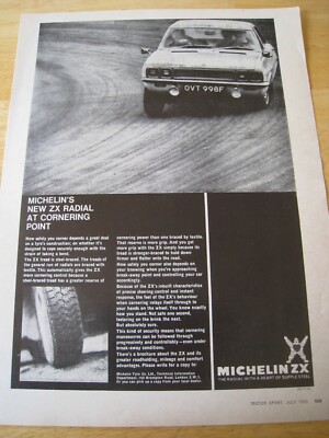 MICHELIN ZX RADIAL CORNERING POINT TYRES OVT 998F 1968 IMAGE