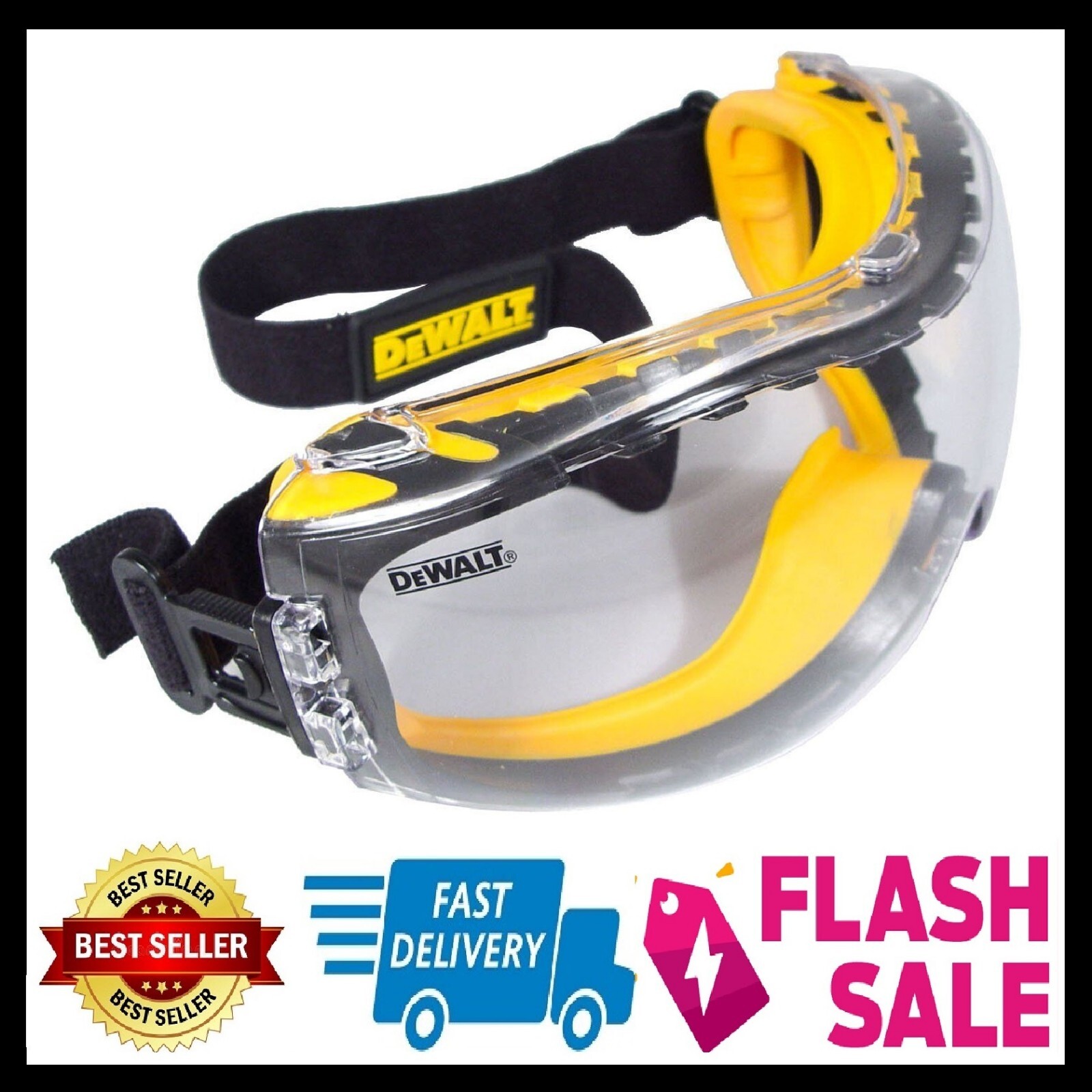 DeWalt DPG8211D Concealer Clear Anti Fog Safety Goggles Glasses