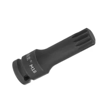 1/2" Drive M18 Impact Triple Square Spline Bit Socket Steel Metric 7" Length