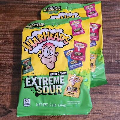 Warheads Extreme Sour Hard Candy 2 Oz Bags - 2 Pack