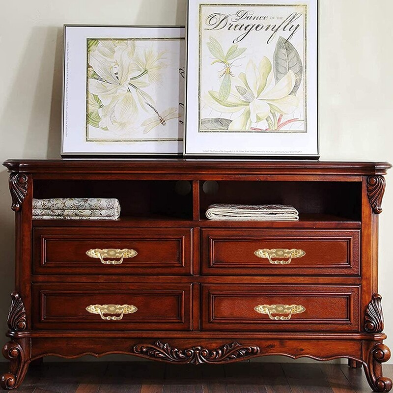 10PCS Antique Handle Zinc Alloy Drawer Door Knobs Golden Cupboards