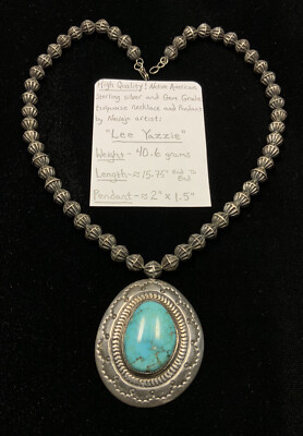 HIGH QUALITY! Navajo “Lee Yazzie” Sterling Silver & Turquoise