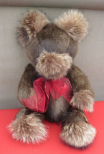 VINTAGE REAL FUR TEDDY BEAR FURRIER OOAK ARTIST BEAVER COYOTE FOX RACCOON 17"