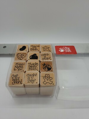 Close To My Heart Set of 12 Rubber Stamps Teddy Bear Lady Bug Bean Star Love Ya