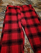 Vintage 70s Virgin Wool Buffalo Plaid Hunting Pants 35 Mackinaw USA
