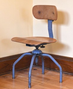 VINTAGE SINGER SEWING MACHINE CHAIR INDUSTRIAL TEXTILE MILL WOODEN