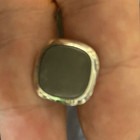 Vintage Modern Classic Style Silver Pearlescent Grey Stone CUFF LINKS — photo 3