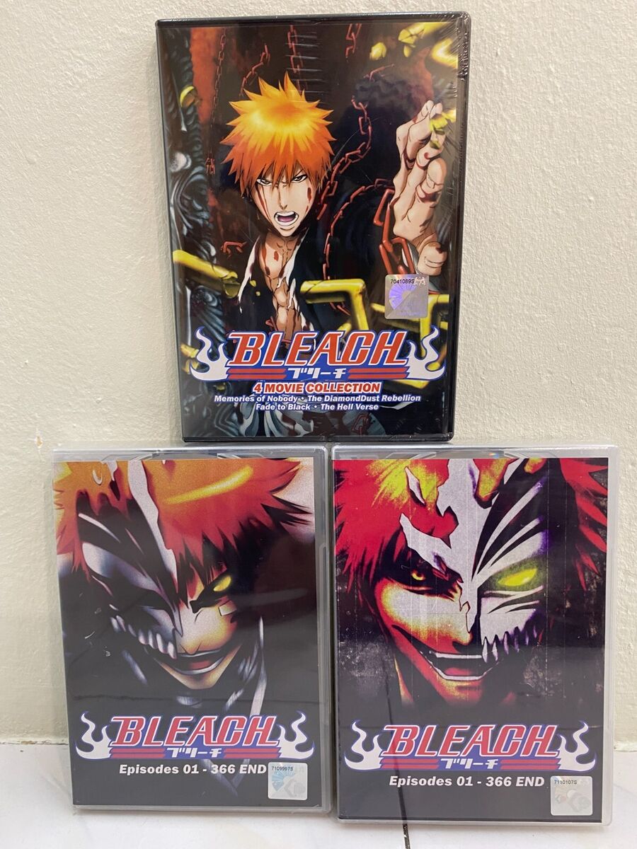 BLEACH + LIVE ACTION MOVIE - ANIME TV DVD (1-366 EPS+4 MOVIES+2 SPECIAL)  ENG SUB