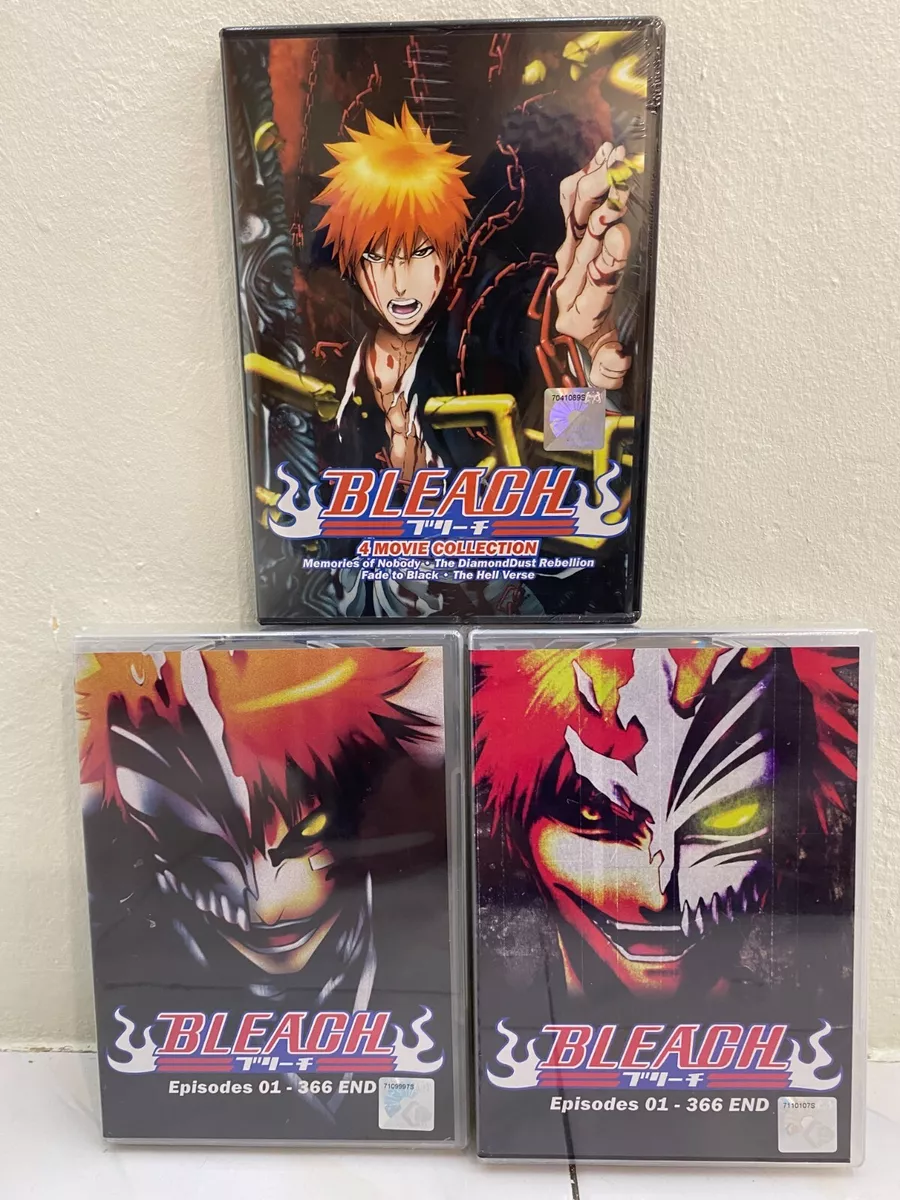 DVD Anime Bleach Complete Series Vol 1-366 + 4 Movies English Audio Box Set