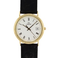 Omega DeVille Quartz ETA 255411 18ct Yellow Gold Roman Numeral Dial Watch 196750