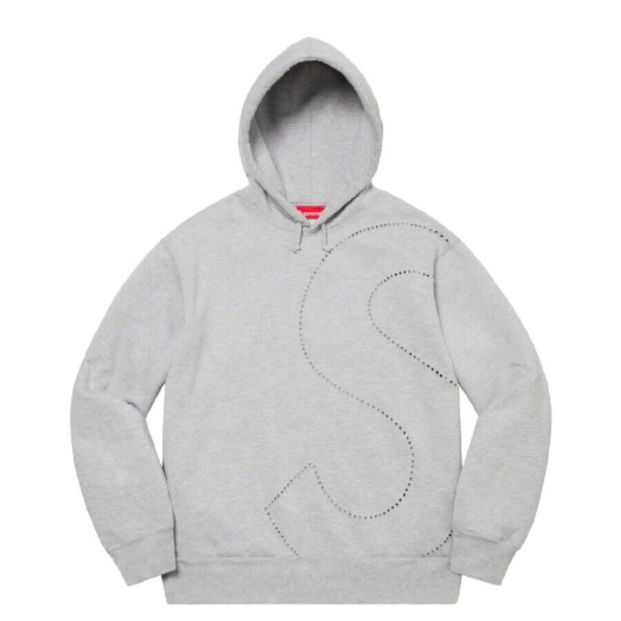 Supreme Laser Cut S Logo Hooded Sweatshirt Heather Grey SS21 Men's