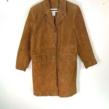Vintage Cote Femme Women Long Sleeves Three Button Brown Pigskin Jacket Size 12