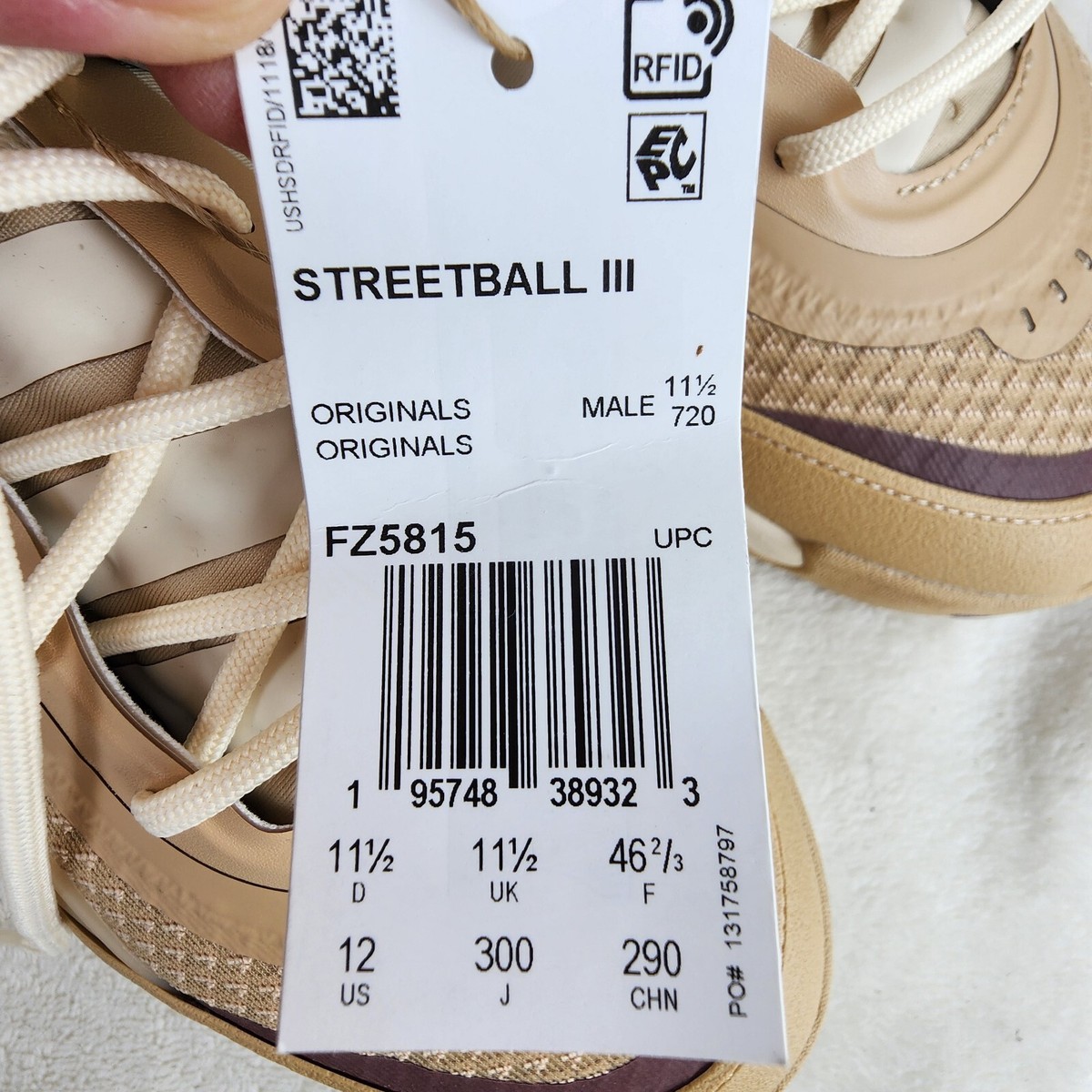 Nike Mens Streetball III Lop Top Beige Purple Sneakers Size 12 FZ5815 AVH79104 ADIDAS STREETBALL III (Magic Beige/Wonder White/Purple  main image 3