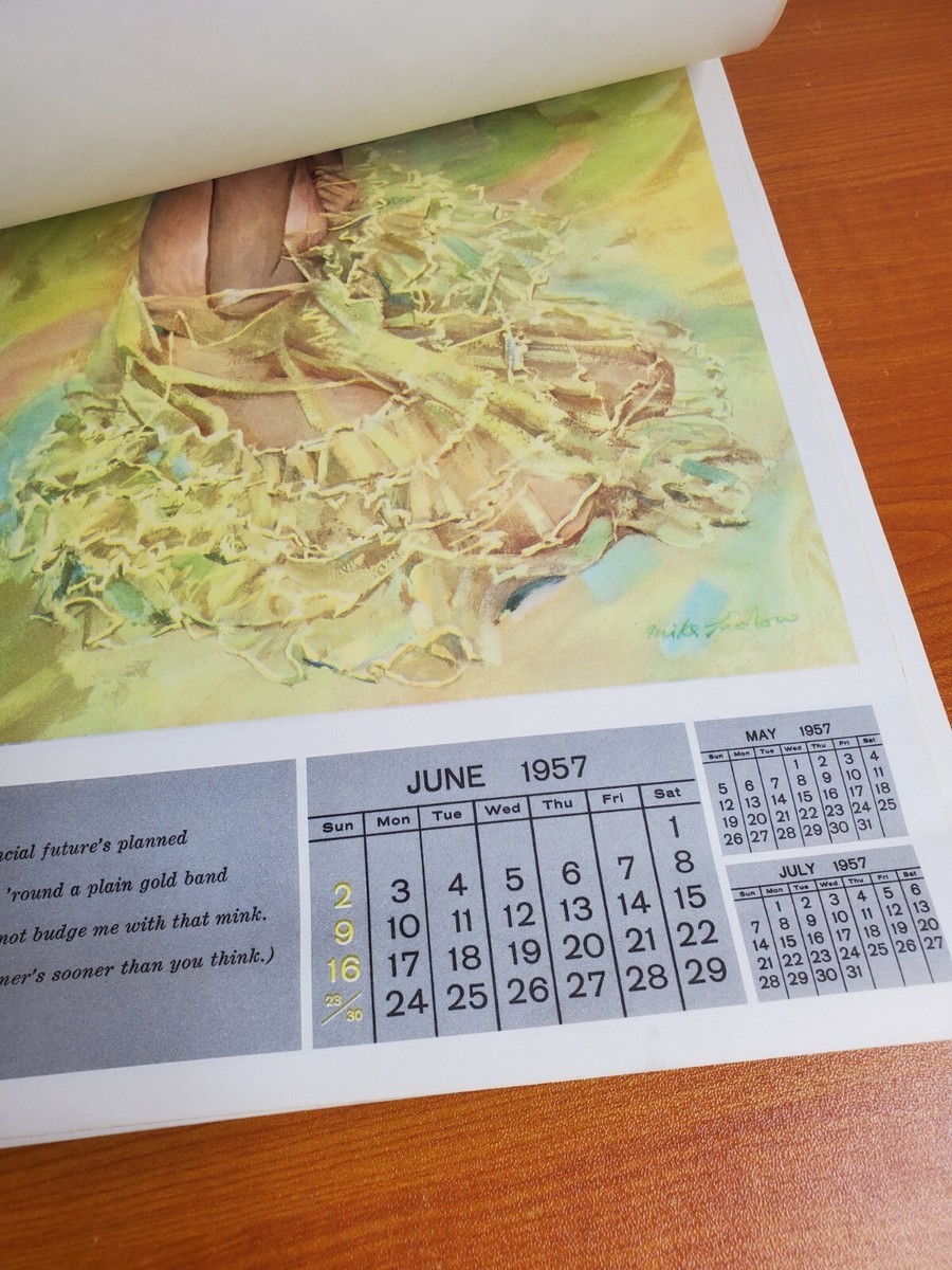 1957 Esquire Girl Pinup Girl Calendar Full 12 Month Calendar