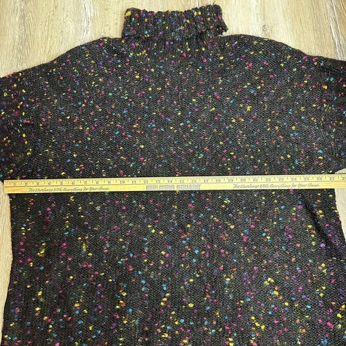 Vintage Jacque and KoKo Mohair Sweater Dress Size 26/28 Speckled Black Rollneck - Picture 8 of 11