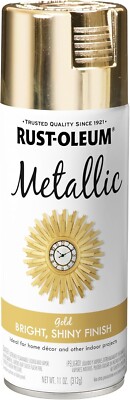 Rust-Oleum 340647 Specialty Metallic Spray Paint, 11 oz, Metallic Gold