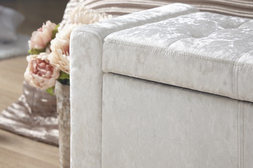 Verona Ottoman Storage Bench Blanket Box Window Seat Bedroom Living Velvet - Picture 4 of 8