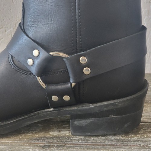 GEAR BOX Boots Mens Size 11D Black Leather Harness Biker Motorcycle 9115 Sq Toe - Picture 13 of 24