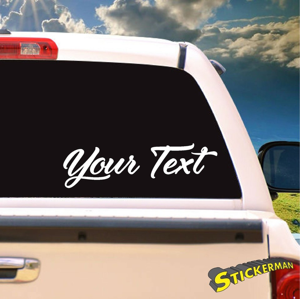 Custom Cursive Script Vinyl Lettering Car Window Decal | eBay