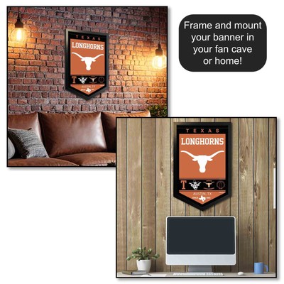 Texas Longhorns Wordmark Banner With Suction Cup - 13x18 Inch Polyester Flag For Windows, Doors, Walls (Officially Licensed) - View #7