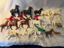 Vintage 70s Plastic Horses, Indians and Farm animals Lot of 30