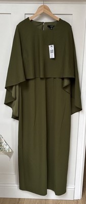 Next Olive Green Cape Dress Size 18 New Occasion Evening Cruise | eBay