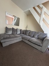 L Shape Corner Sofa Grey Cushions