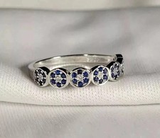 2Ct Oval LabCreated Blue Sapphire Women's Wedding Ring 14K White Gold Plated