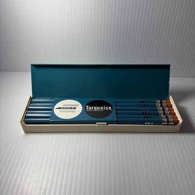 Vintage Eagle Turquoise 2H Drawing Pencils Full Set Of 12 NOS Unsharpened 1960s