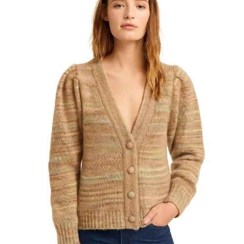 LoveShackFancy Wilford Boyfriend Cardigan Harvest Oat Size Small