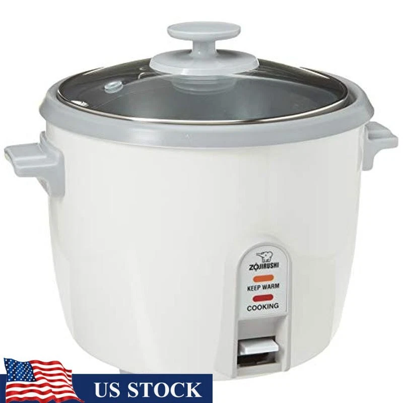 6-Cup Rice Cooker Steamer Warmer Nonstick Inner Pan Glass Lid Measuring Cup New