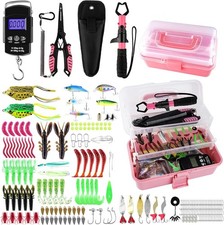 3-Layer Fishing Tackle Box Tackle Fishing Tool Kit Pliers Fish Lip Gripper Scale