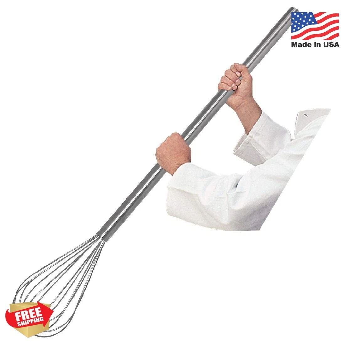 Vogue TableCraft MW40 40 Inch Stainless Steel Teardrop Whisk