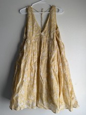 J Crew Swingy V-neck Mini Dress in Tossed Floral Yellow Size Small NWT