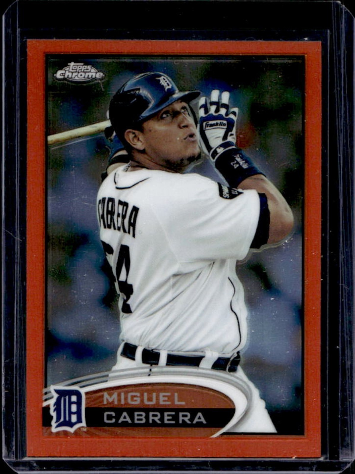 2012 Topps Chrome Miguel Cabrera Orange Refractor #130 Tigers