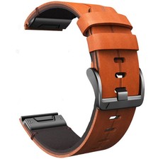 ANBEST Genuine Leather Band for Garmin Fenix 7X/6X/5X/3 Quick Release 22mm 26mm